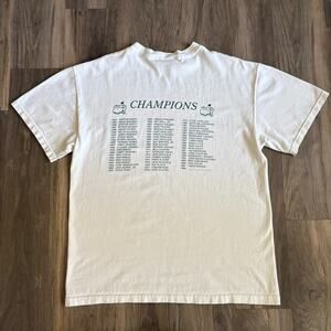 Vintage The Masters Golf T-Shirt Men's Size M 1998 White Tiger Woods Mark OMeara